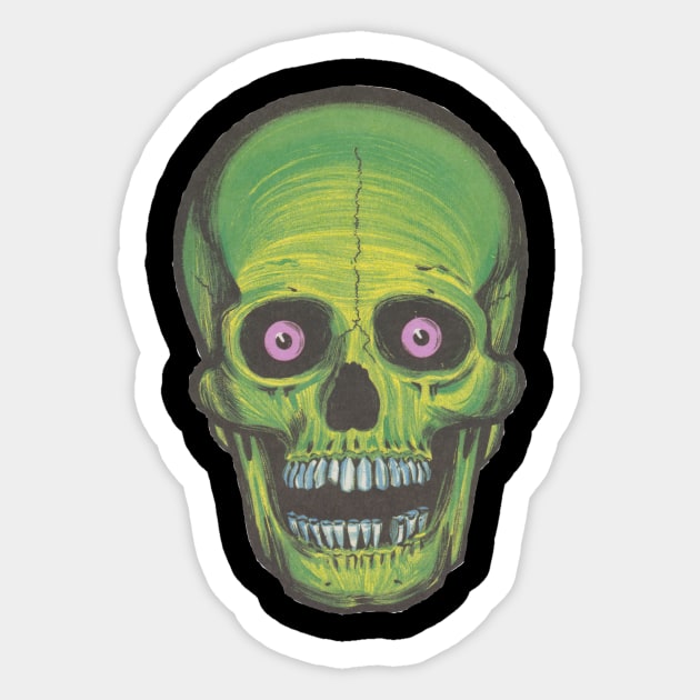 Skull [Green] Sticker by liquidplatypus